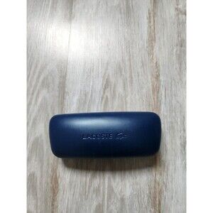 Lacoste Medium Dark Blue Hardshell Sunglasses Case Snap Closure EUC